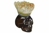 Polished Agate Skull with Quartz Crown #149557-1